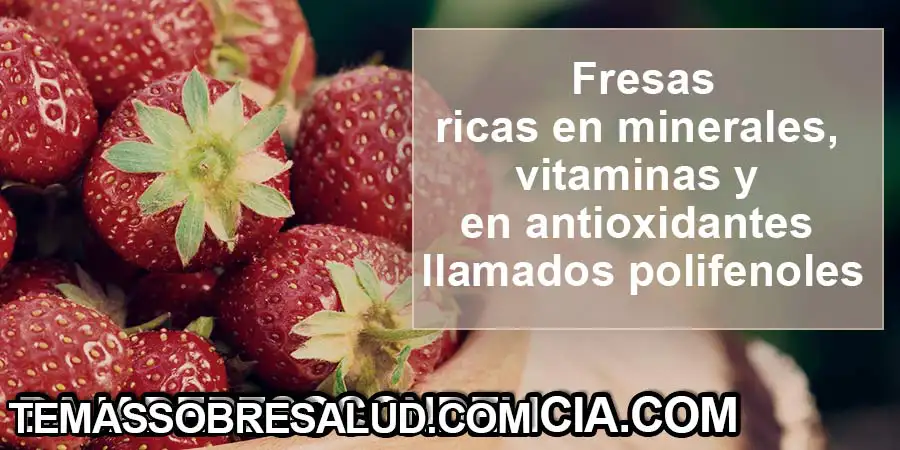 Beneficios de las Fresas son ricas en minerales, vitaminas y en antioxidantes polifenoles